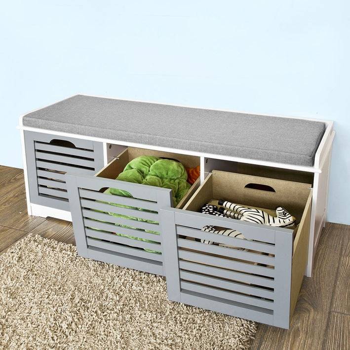 Sobuy SoBuy Schuhbank mit Sitzkissen Schuhtruhe Sitzkommode Grau FSR23-HG Limitierter Zeitrabatt