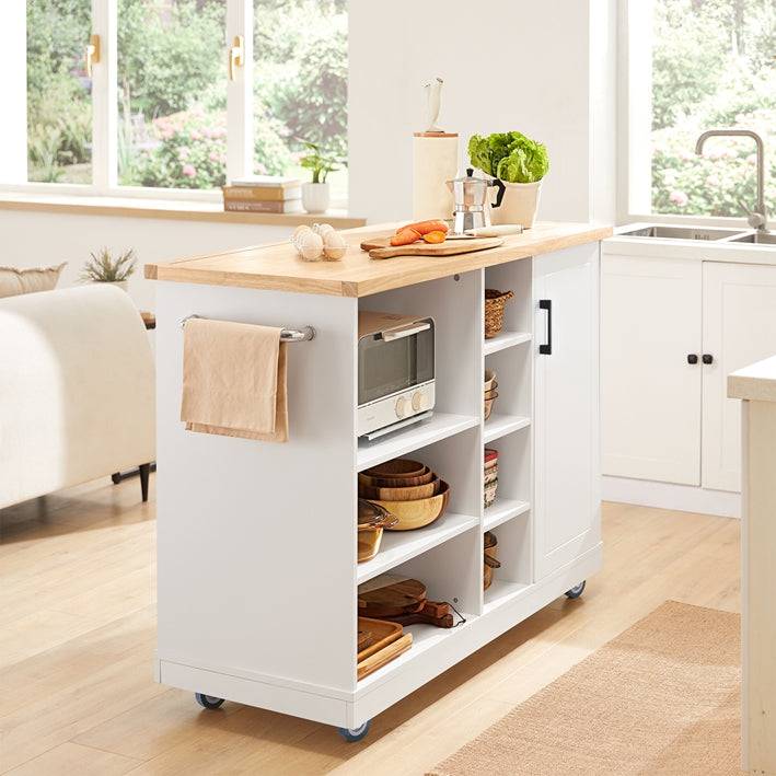 Sobuy SoBuy Kücheninsel Küchenschrank Küchenwagen Weiß-Natur FKW105-WN Online Outlet