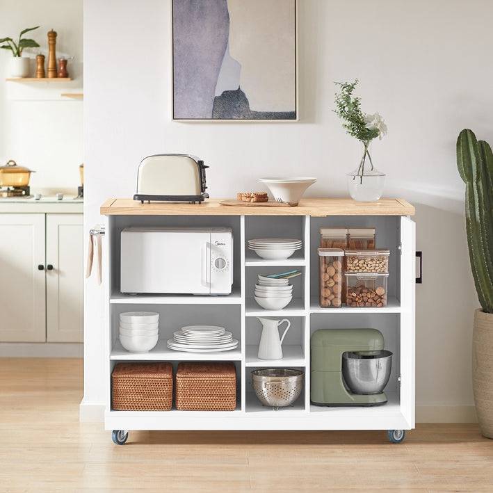 Sobuy SoBuy Kücheninsel Küchenschrank Küchenwagen Weiß-Natur FKW105-WN Online Outlet