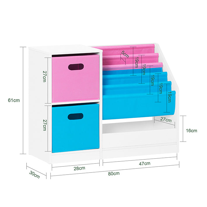 Sobuy SoBuy Kinderregal Bücherregal Kinder Spielzeugregal Weiß-Blau&Rosa KMB76-F Tägliche Deals