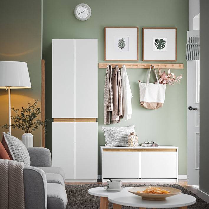 Sobuy SoBuy Kleiderschrank mit 2 Türen Hochschrank Aufbewahrungsschrank Weiß KSB01-W Kostenlose Rückgabe