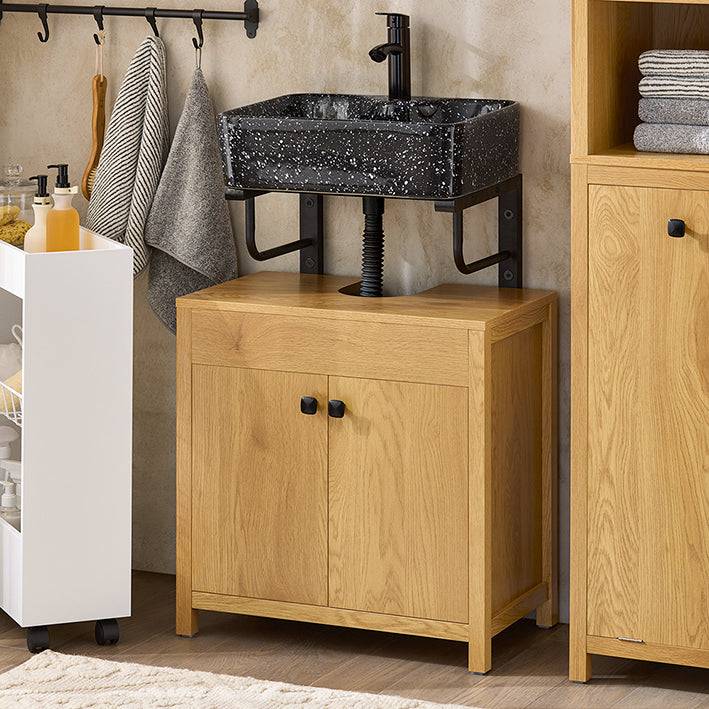Sobuy SoBuy Waschbeckenunterschrank| Badezimmerschrank Waschtisch Dunkelnatur BZR98-SN Bis zu 65% Rabatt