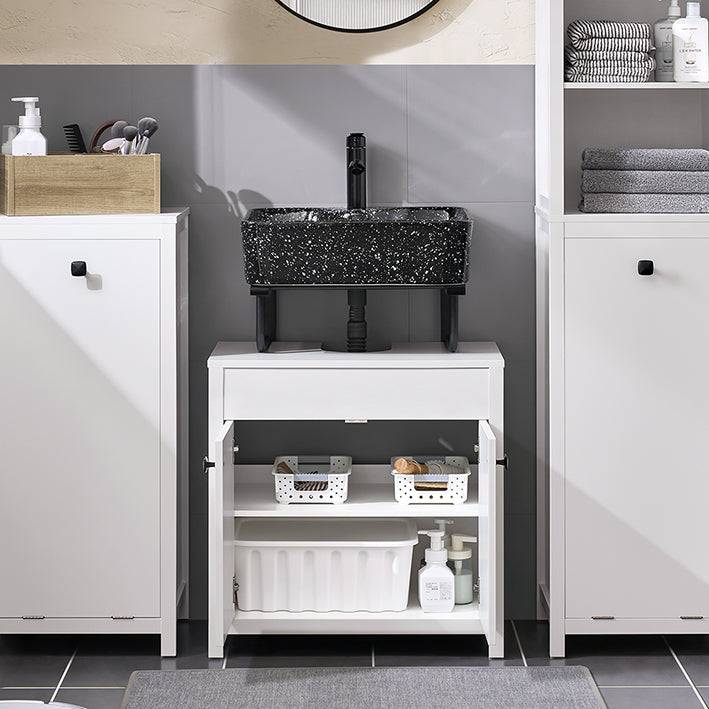 Sobuy SoBuy Waschbeckenunterschrank| Badezimmerschrank Waschtisch Weiß BZR98-W Nur für heute