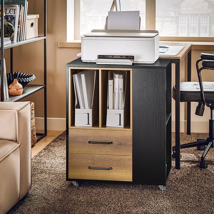 Sobuy SoBuy Aktenschrank Aktenwagen Druckertisch Büroschrank Vintagebraun ASK01-PF Sonderangebot der Fabrik