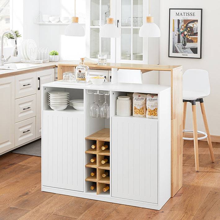 Sobuy SoBuy Kücheninsel Küchenschrank Sideboard Bartisch Esstisch Weiß-Natur KNL07-WN Kostenloser Versand international