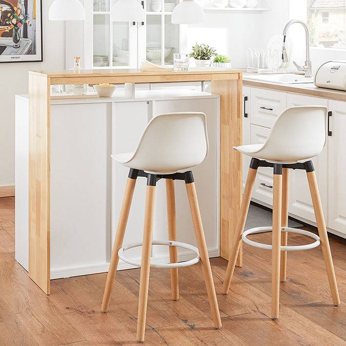 Sobuy SoBuy Kücheninsel Küchenschrank Sideboard Bartisch Esstisch Weiß-Natur KNL07-WN Kostenloser Versand international