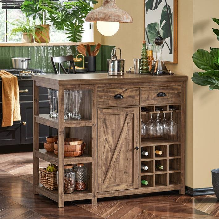 Sobuy SoBuy Kücheninsel Sideboard Bartisch Küchenschrank Buffet Vintage Industrie-Design SVW20-N zollfrei