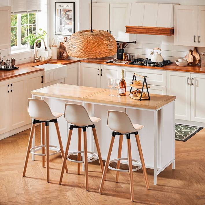 Sobuy SoBuy Kücheninsel Sideboard Küchenschrank Kommode Bartisch Weiß-Natur KNL09-WN Rabatte dieses Monats