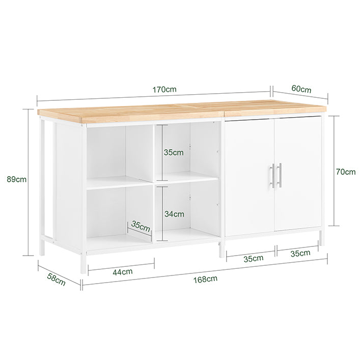 Sobuy SoBuy Kücheninsel Sideboard Küchenschrank Kommode Bartisch Weiß-Natur KNL09-WN Rabatte dieses Monats