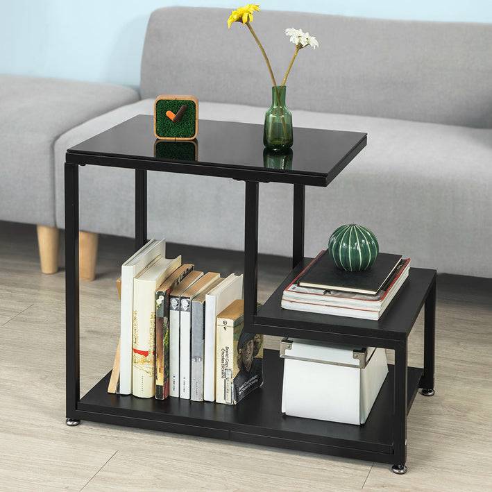 Sobuy SoBuy Beistelltisch Glastisch Couchtisch Schwarz FBT65-SCH Versandkostenfrei