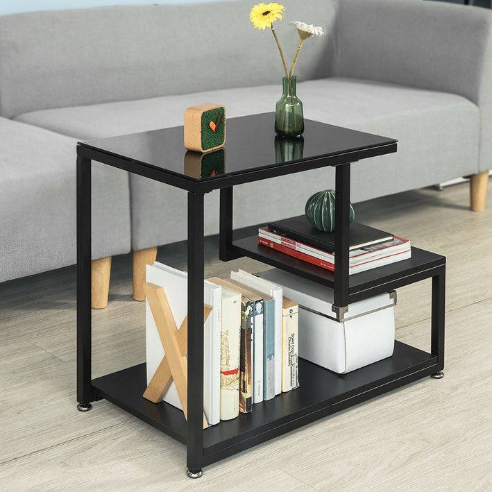 Sobuy SoBuy Beistelltisch Glastisch Couchtisch Schwarz FBT65-SCH Versandkostenfrei
