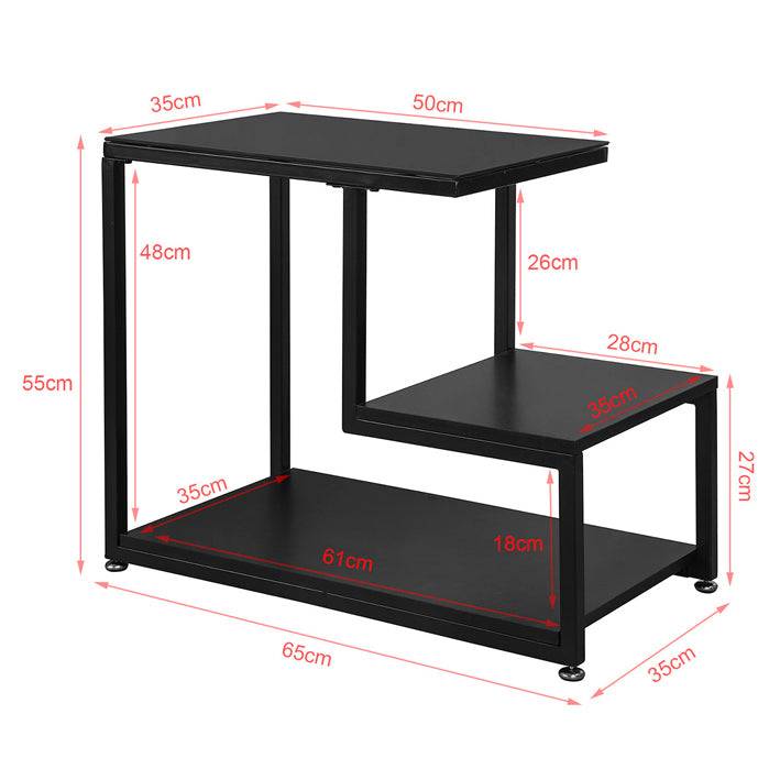 Sobuy SoBuy Beistelltisch Glastisch Couchtisch Schwarz FBT65-SCH Versandkostenfrei