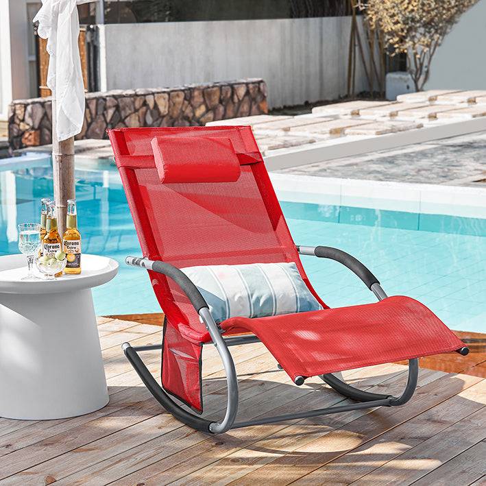 Sobuy SoBuy 2-er Set Gartenliege Sonnenliege mit Tasche Liegestuhl Rot OGS28-Rx2 Preisnachlass
