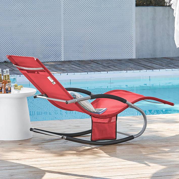 Sobuy SoBuy 2-er Set Gartenliege Sonnenliege mit Tasche Liegestuhl Rot OGS28-Rx2 Preisnachlass