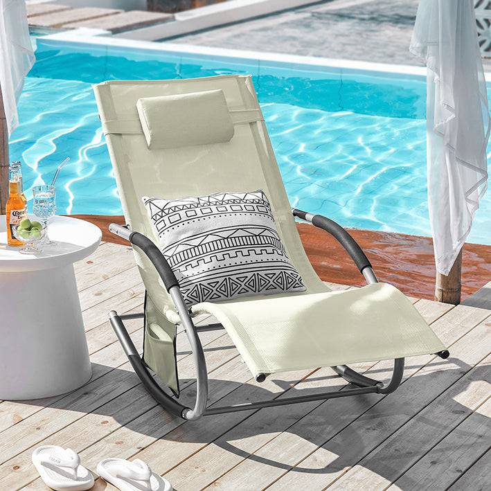 Sobuy SoBuy 2-er Set Gartenliege Sonnenliege mit Tasche Liegestuhl Beige OGS28-MIx2 Saisonschlussverkauf
