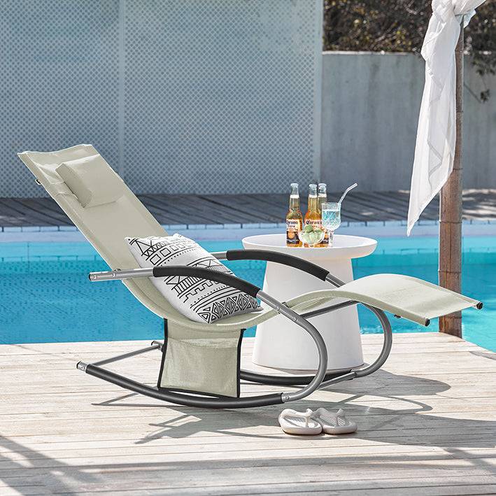 Sobuy SoBuy 2-er Set Gartenliege Sonnenliege mit Tasche Liegestuhl Beige OGS28-MIx2 Saisonschlussverkauf