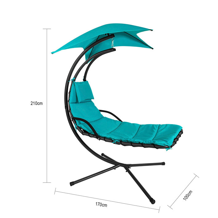 Sobuy SoBuy Gartenschaukel Schwebeliege mit Sonnenschir Sonnenliege türkis OGS39-TB Lagerräumung
