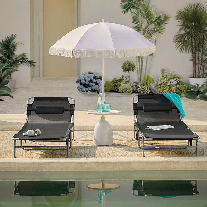 Sobuy SoBuy Strandliege Gartenliege Sonnenliege klappbar Schwarz OGS35-SCHx2 Neueste Mode