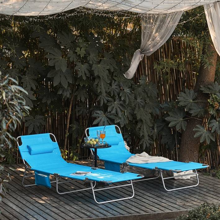 Sobuy SoBuy Strandliege Gartenliege Sonnenliege klappbar Blau OGS35-Bx2 Online Outlet