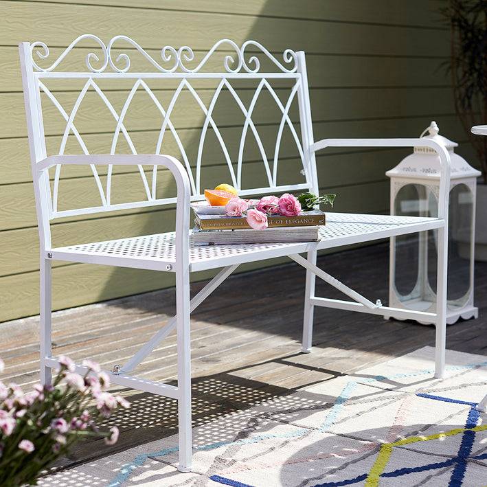 Sobuy SoBuy Gartenbank Sitzbank Gartenmöbel Metall OGT45-W Blitzangebot