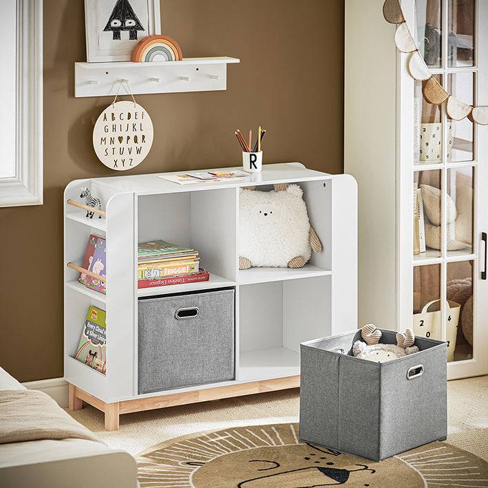 Sobuy SoBuy Kinderregal Bücherregal Aufbewahrungsregal für Kinder Weiß-Natur KMB85-W Kauf eins, bekomm eins gratis