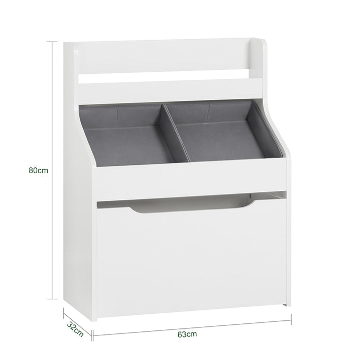Sobuy SoBuy Kinderregal mit 2 Stoffboxen Bücherregal Spielzeugtruhe mit Rollen KMB71-W Begrenzte Freigabe