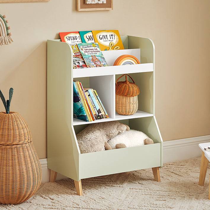 Sobuy SoBuy Kinderregal Bücherregal Aufbewahrungsregal für Kinder Weiß-Grün KMB90-GR Neueste Stile