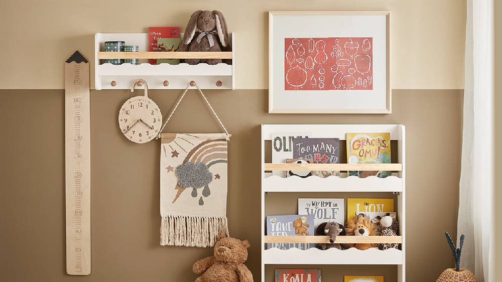 Sobuy SoBuy Wandregal Bücherregal für Kinder Kindergarderobe mit Ablage KMB78-W Letzte 2 Tage