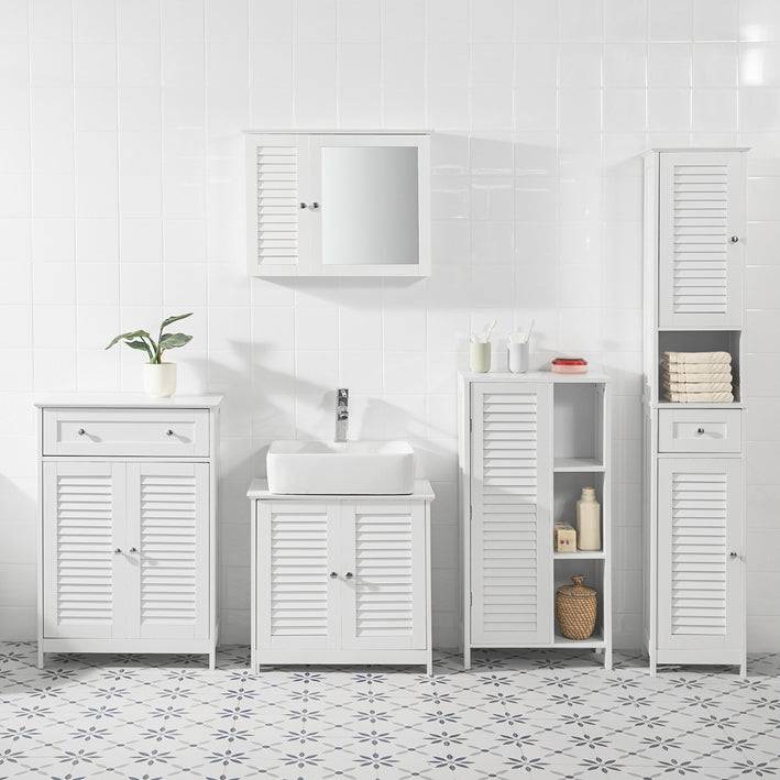 Sobuy SoBuy Badkommode Badzimmerschrank Flurschrank Weiß BZR39-W Vierteljährliche Förderung