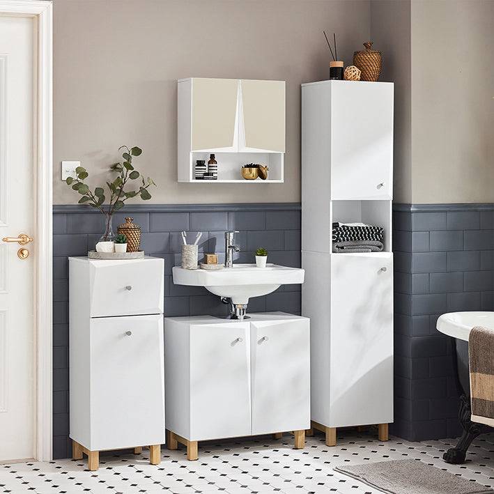 Sobuy SoBuy Bad Hochschrank Badschrank Badregal Badmöbel Weiß BZR91-W Auslauf
