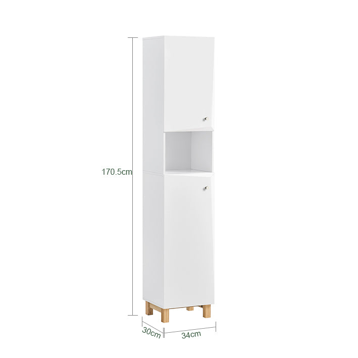 Sobuy SoBuy Bad Hochschrank Badschrank Badregal Badmöbel Weiß BZR91-W Auslauf