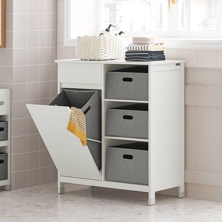 Sobuy SoBuy Wäscheschrank Wäschesammler Wäschekorb Badezimmerschrank Weiß BZR77-W Verkauf