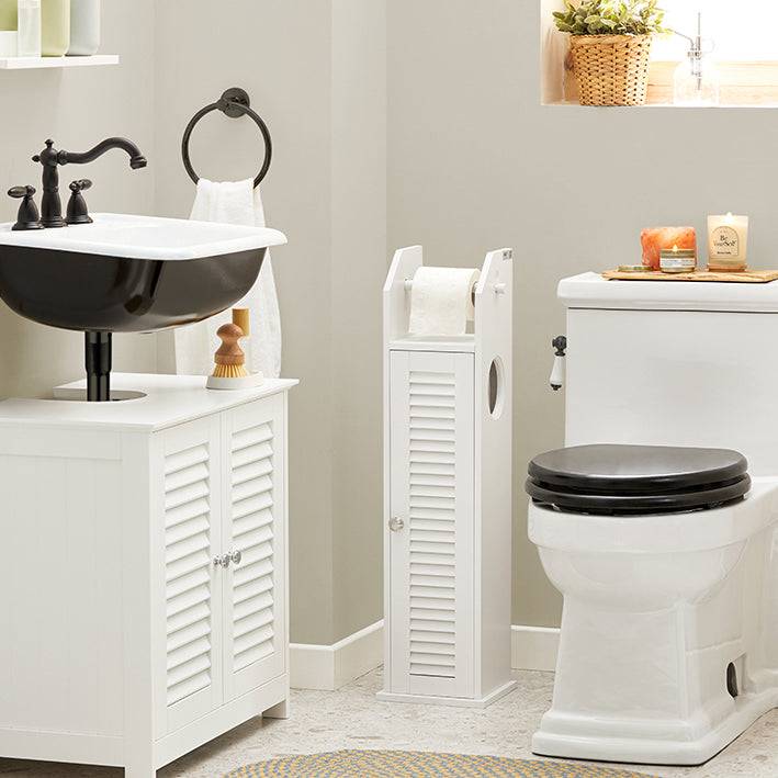 Sobuy SoBuy Toilettenrollenhalter Badregal Badezimmerschrank BZR49-W Kostenloser Versand