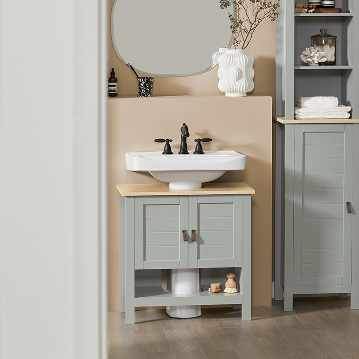 Sobuy SoBuy Waschbeckenunterschrank Badschrank Waschtisch Hellgrau BZR69-II-HG Fabrik Onlineshop