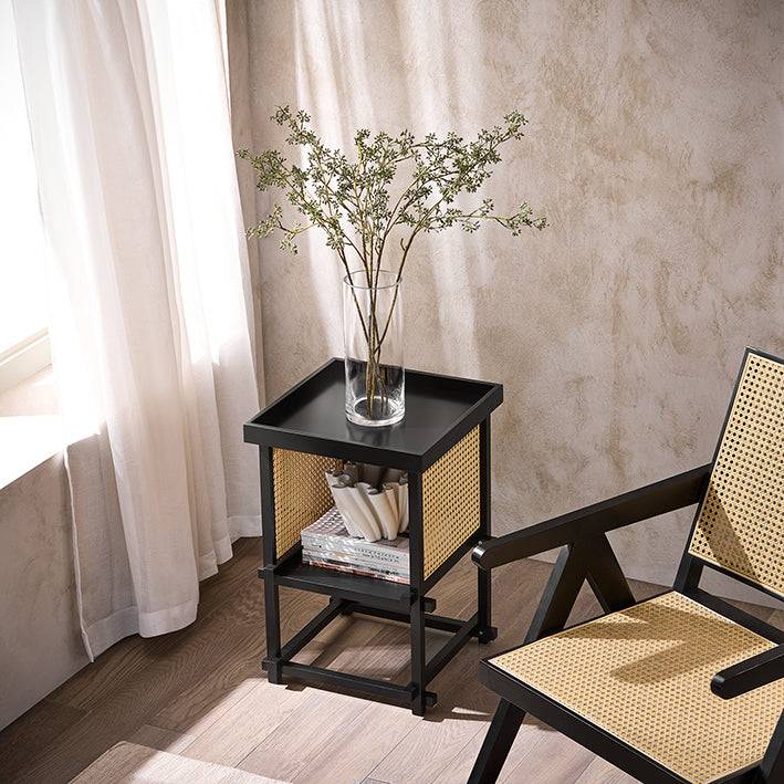 Sobuy SoBuy Beistelltisch mit Zapfenverbindungen Couchtisch Nachtschrank Schwarz HFBT03-SCH Versandkostenfrei