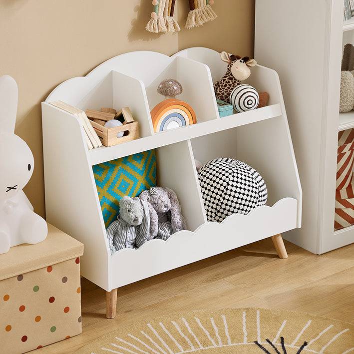 Sobuy SoBuy Kinderbücherregal Aufbewahrungsregal Montessori Regal Weiß KMB100-W Exklusivangebot