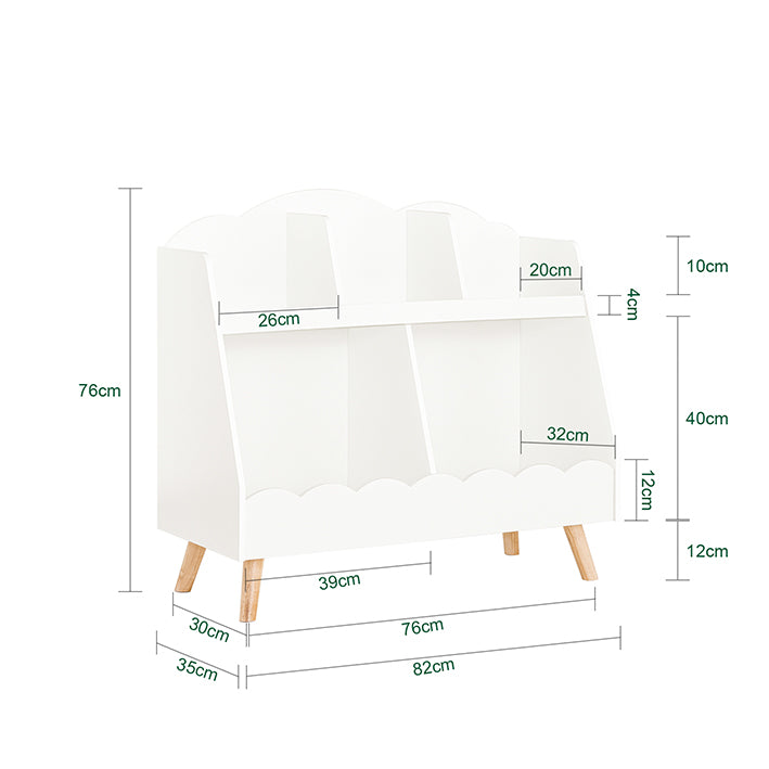 Sobuy SoBuy Kinderbücherregal Aufbewahrungsregal Montessori Regal Weiß KMB100-W Exklusivangebot