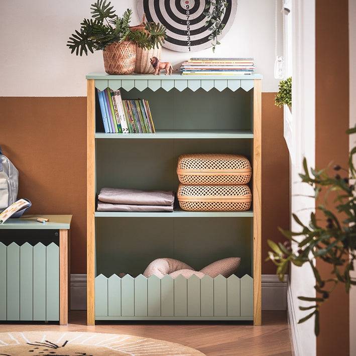 Sobuy SoBuy Kinder Bücherregal Aufbewahrungsregal für Kinder Büchergestell Grün-Natur KMB97-GR Jubiläumsangebot