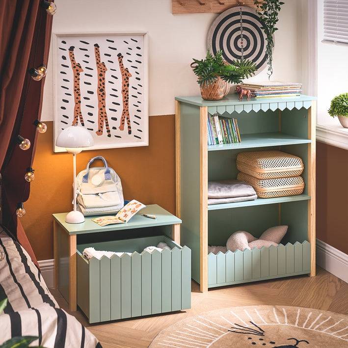 Sobuy SoBuy Kinder Bücherregal Aufbewahrungsregal für Kinder Büchergestell Grün-Natur KMB97-GR Jubiläumsangebot