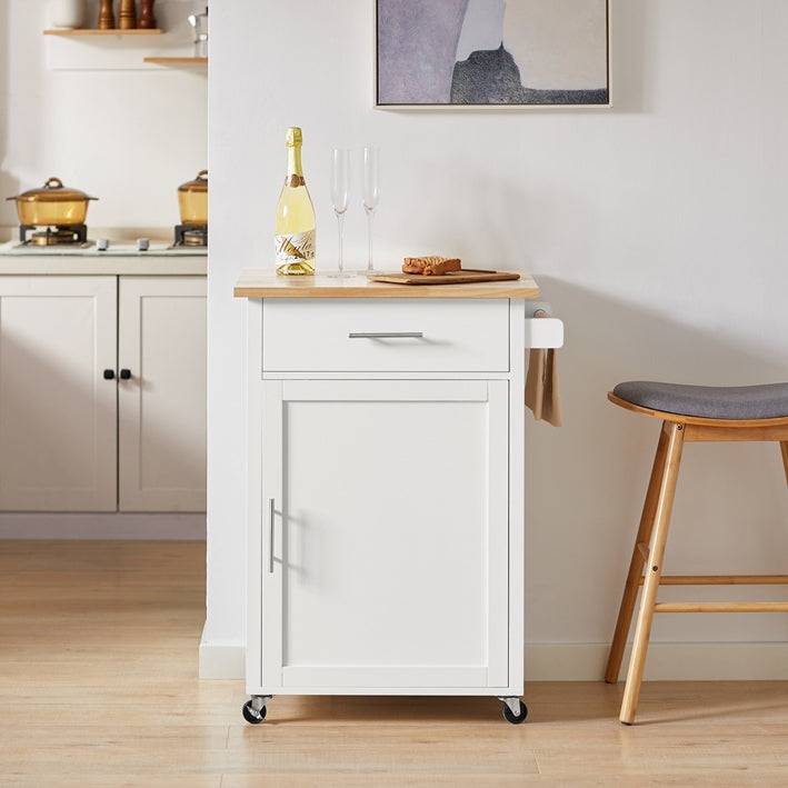 Sobuy SoBuy Küchenwagen Beistellwagen Rollwagen Weiß-Natur FKW102-WN Zeitlich begrenztes Angebot