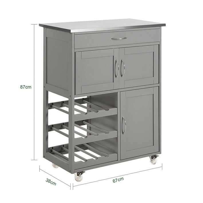 Sobuy SoBuy Servierwagen Küchenschrank Küchenwagen Hellgrau FKW45-HG Saisonale Angebote