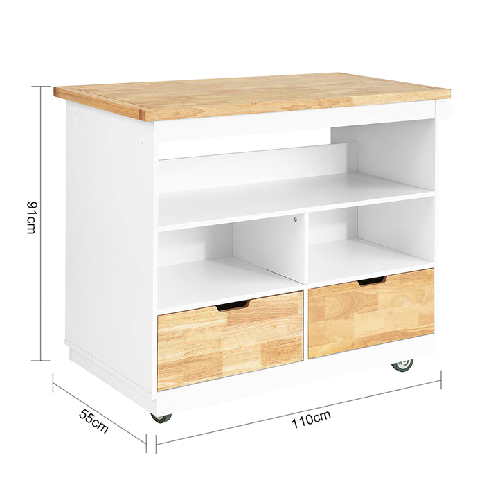 Sobuy SoBuy Kücheninsel Küchenschrank Küchenwagen Weiß-Natur FKW107-WN Räumungsverkauf