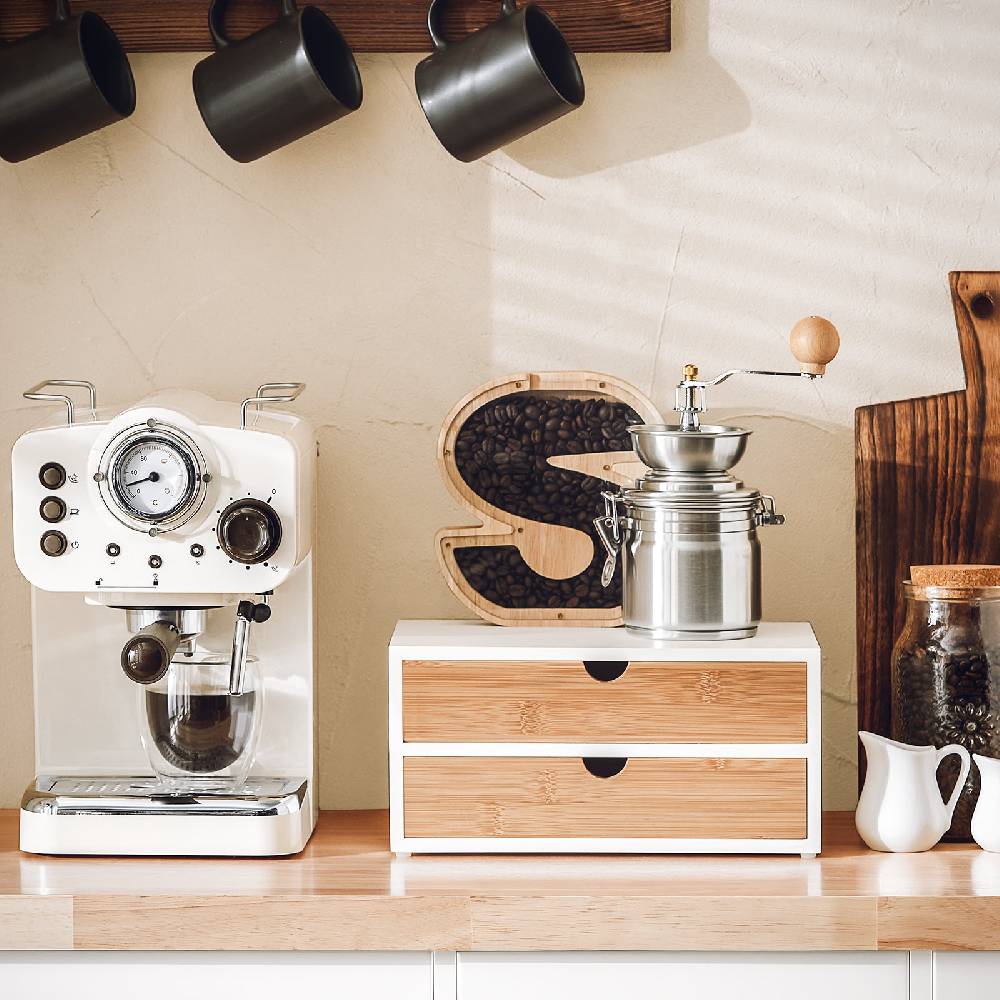 Sobuy SoBuy Kaffeekapsel Box Aufbewahrungsbox Schubladenbox Bambus FRG180-WN Tägliche Deals