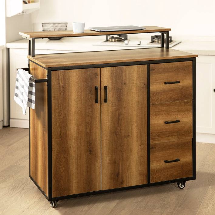 Sobuy SoBuy Küchenwagen mit Arbeitsplatte Kücheninsel Küchenschrank KNL02-PF Wochenangebot