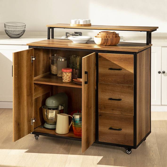 Sobuy SoBuy Küchenwagen mit Arbeitsplatte Kücheninsel Küchenschrank KNL02-PF Wochenangebot