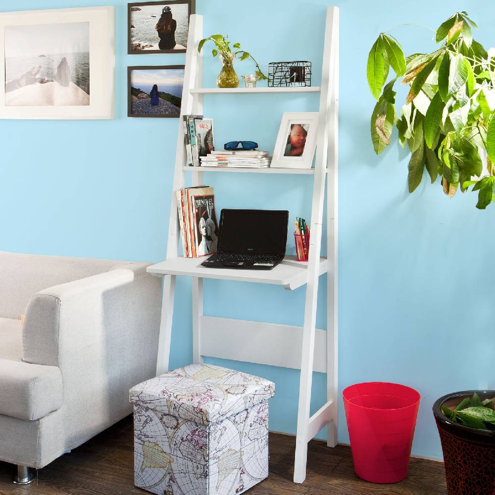 Sobuy SoBuy Bücherregal Schreibtisch mit Regall Treppenregal Weiß FRG60-W Bis zu 50% Rabatt