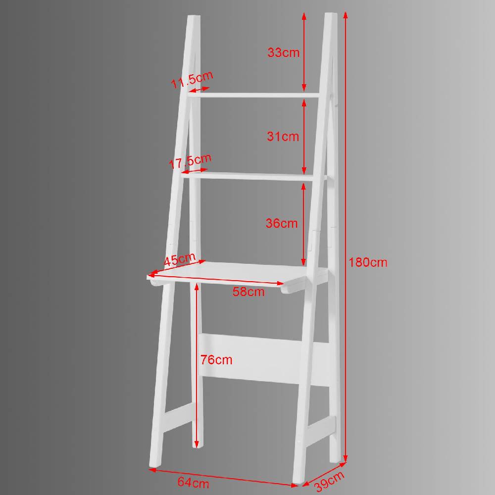 Sobuy SoBuy Bücherregal Schreibtisch mit Regall Treppenregal Weiß FRG60-W Bis zu 50% Rabatt