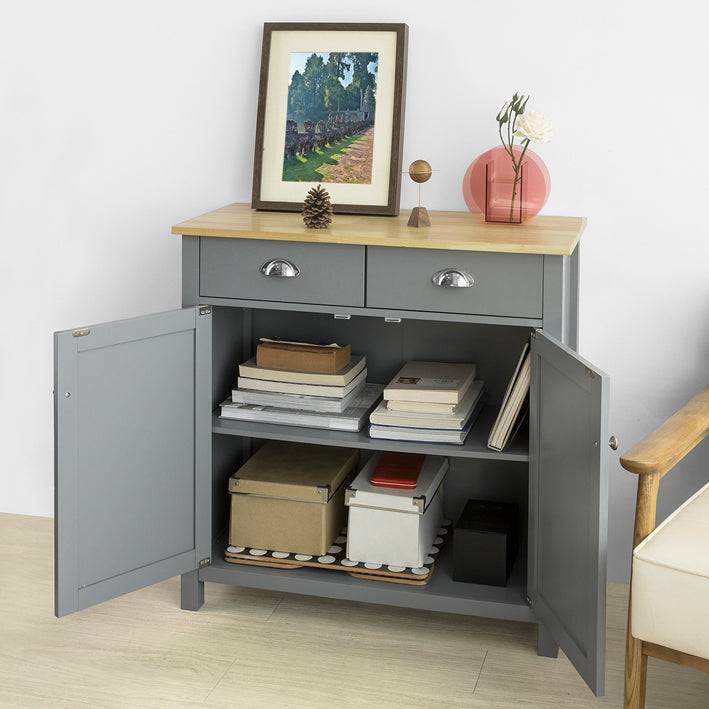 Sobuy SoBuy Sideboard Küchenschrank mit Arbeitsplatte Flurschrank Grau FSB25-HG Super Rabatt