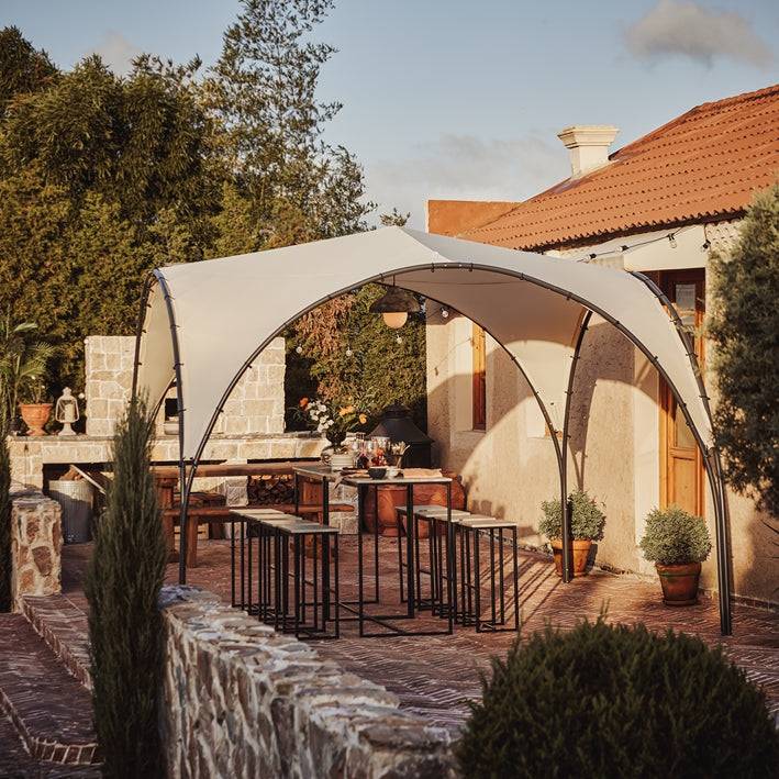 Sobuy SoBuy UV30 Faltpavillon Partyzelt Regen- & Sonnenschutz Gartenpavillon Beige KLS16-MI Kostenloser Versand international