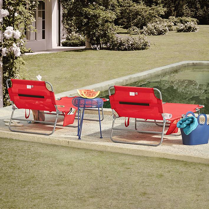 Sobuy SoBuy Strandliege Gartenliege Sonnenliege klappbar Rot OGS35-Rx2 Fabrikladen